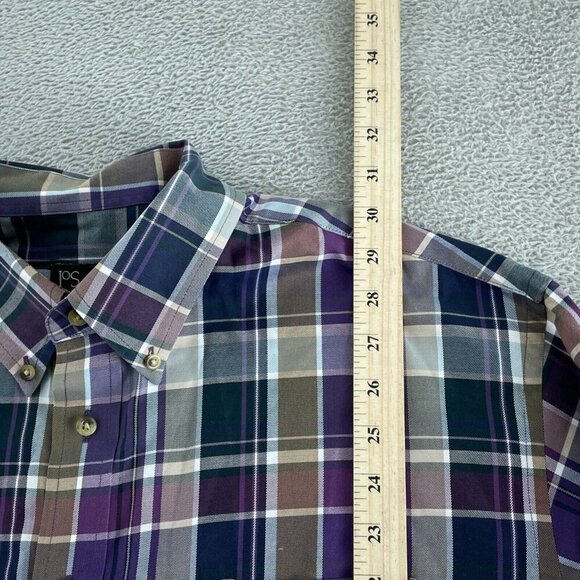 Jos. A. Bank XL Travelers Collection Plaid Button-Down Shirt 100% Cotton 4502 - Picture 5 of 7